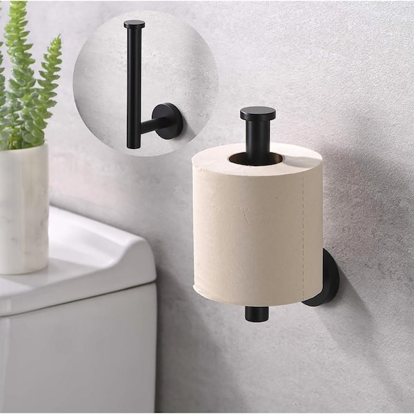 ruiling Wall Mounted Single Arm Toilet Paper Holder in Stainless Steel  Matte Black ATK-197 - The Home Depot