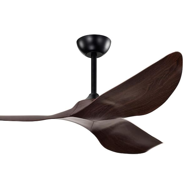 Duncan 52 in. Indoor Matte Black and Brown Finish Ceiling Fan with Light Kit