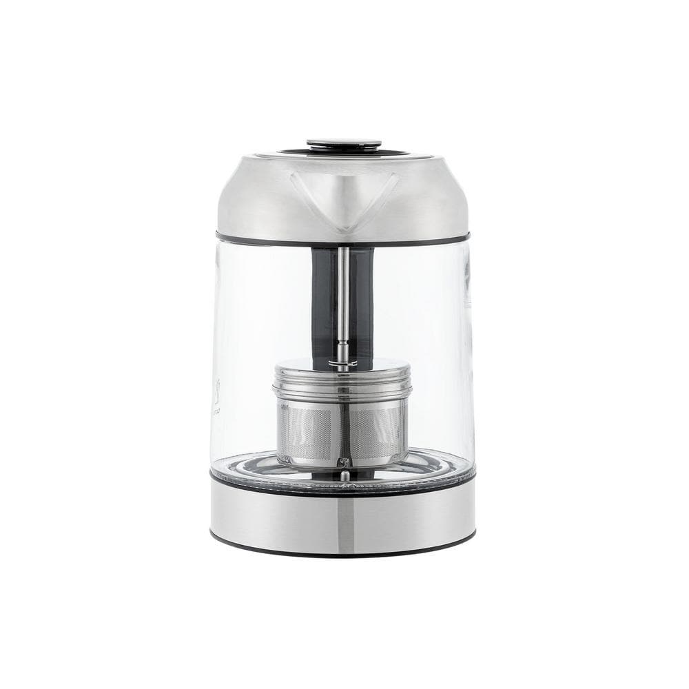 CUCKOO 1.7L Silver Glass Electric Kettle with Tea Infuser