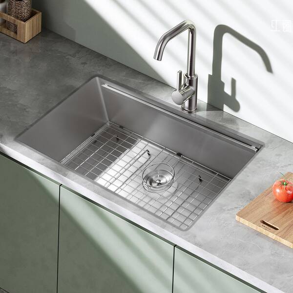 RCORB3030WS-Stainless 16 Gauge 30 in. Butterfly Corner Undermount Workstation Kitchen Sink with Accessories