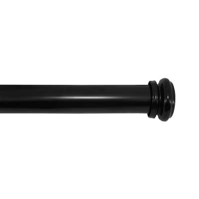 36 in. - 72 in. Mix and Match Telescoping 1 in. Single Curtain Rod in Matte Black