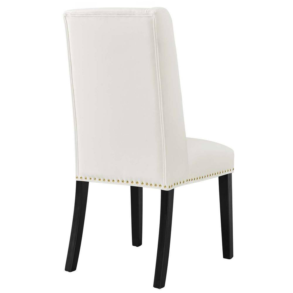 Elegant White Velvet Upholstered Side Chair with Wood Frame