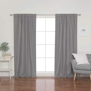 Grey Back Tab Blackout Curtain - 52 in. W x 84 in. L (Set of 2)