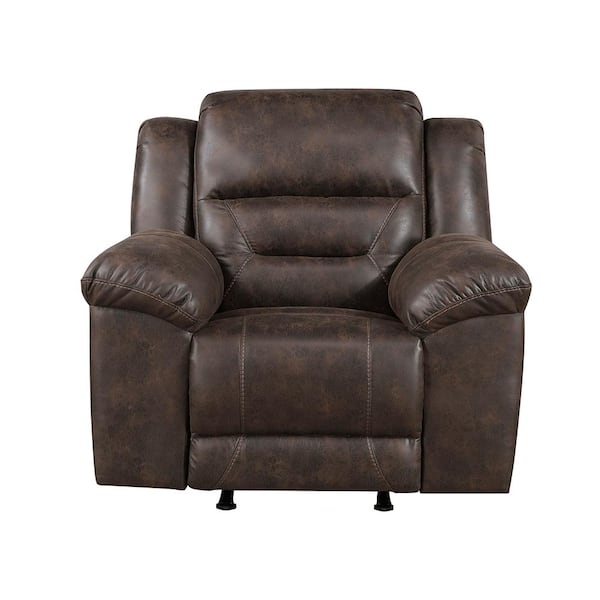 Lazzara Calla Dark Brown Microfiber Rocker Recliner 8538DB-1 - The