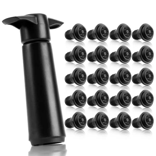 Silicone Wine Stoppers with Vacuum Pump (Set of 20 Pieces) for Kitchen Home Bar Office, Gifts for Wine Lovers