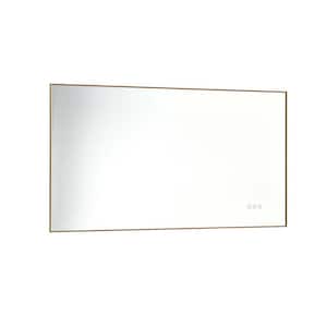 42 in. W x 24 in. H Large Rectangular Frameless Anti-Fog Wall Bathroom Vanity Mirror with Lights