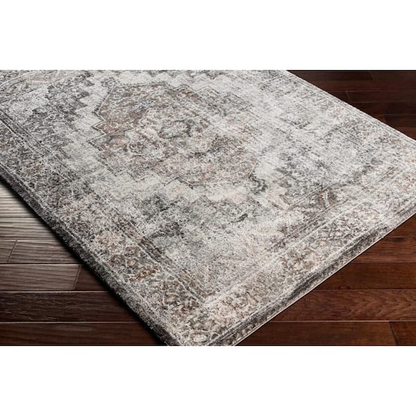 Malorie Light Gray Medallion 7 ft. x 9 ft. Indoor Area Rug