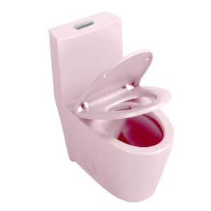 12 in. Rough in Size 1-Piece 1.1/1.6 GPF Dual Flush Elongated Toilet in Matte Pink, Seat Included