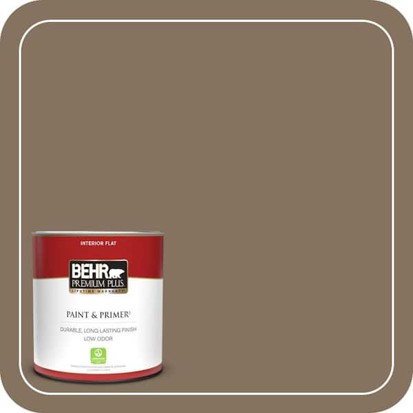 BEHR PREMIUM PLUS 1 qt. #BXC-05 Mudslide Flat Low Odor Interior Paint & Primer