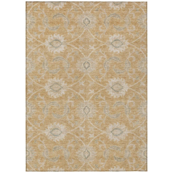 Chantille Machine Washable Indoor/Outdoor Abstract ACN3130 Wheat 5 ft. x 7 ft. 6 in. Area Rug