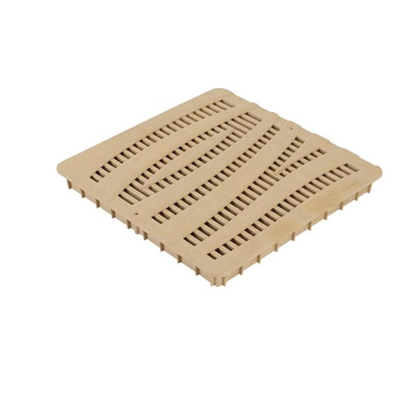 12 in. Square Catch Basin Drain Grate, Decorative Wave Design, Sand Plastic