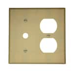 Ivory 2-Gang 1-Phone/1-Coaxial Wall Plate (1-Pack)