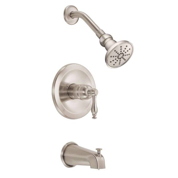 Danze Sheridan 1-Handle Pressure Balance Tub and Shower Faucet Trim Kit in Brushed Nickel (Valve Not Included)