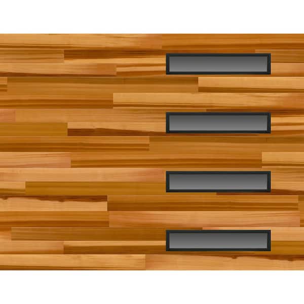 Modern Steel 9 ft. X 7 ft. 18.4 R-Value Insulated Wood Look Plank Cedar Garage Door with Slim Windows