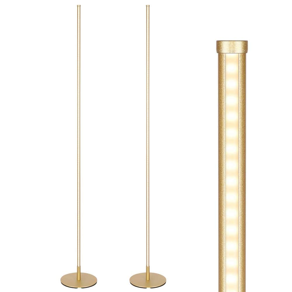 57.5 in. Gold LED Dimmable Standing Floor Lamp for Living Room (Set of 2) price history on PriceWatchPro