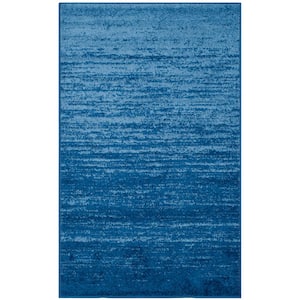 Adirondack Light Blue/Dark Blue Doormat 3 ft. x 5 ft. Solid Area Rug