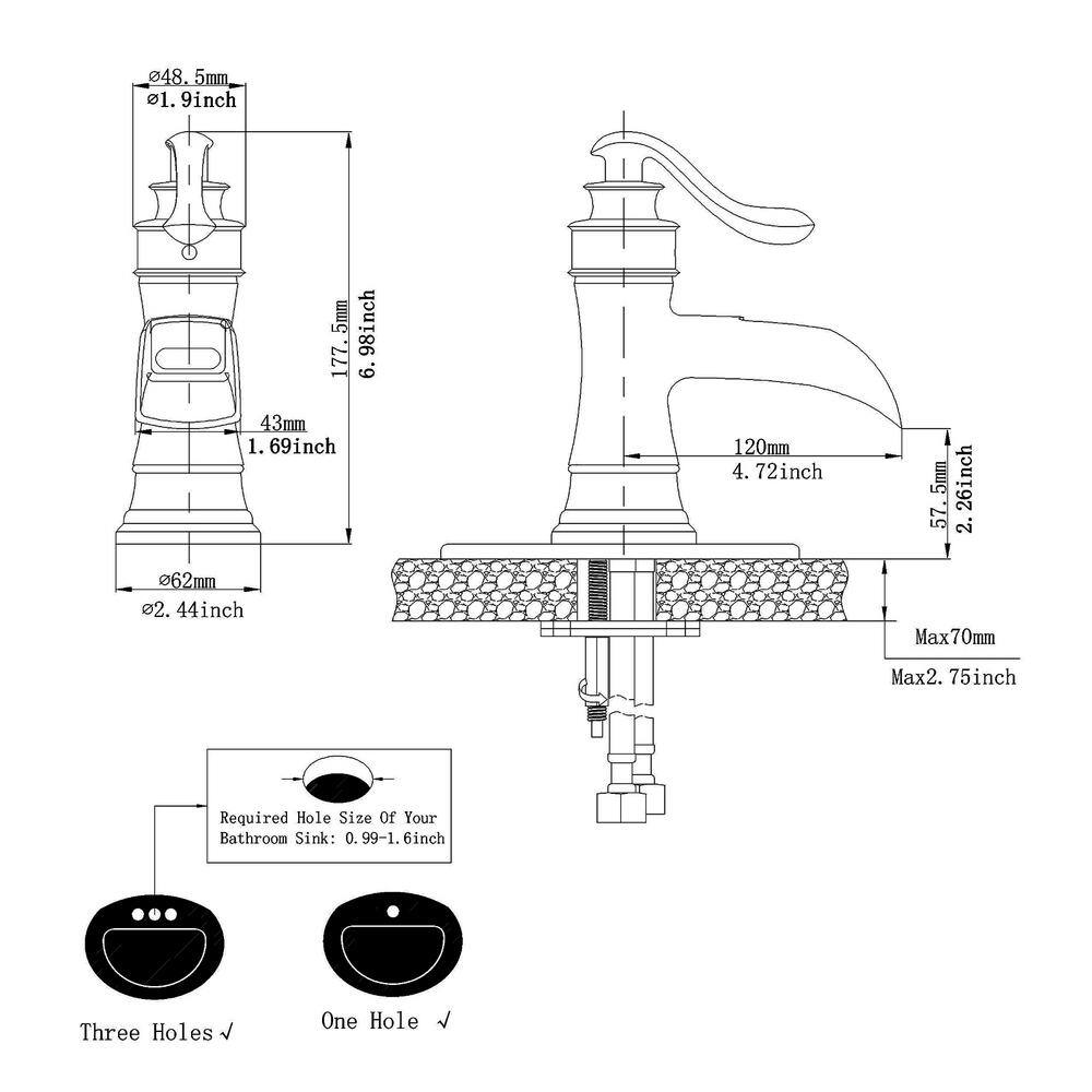 Polished Chrome Single-Handle Waterfall Bathroom Faucet
