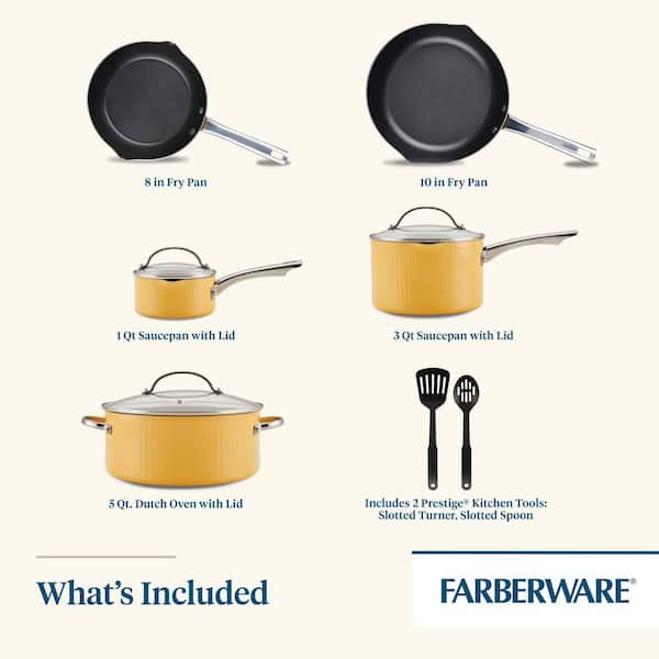 Farberware 14-Piece Complements Stainless Steel and Nonstick Pots