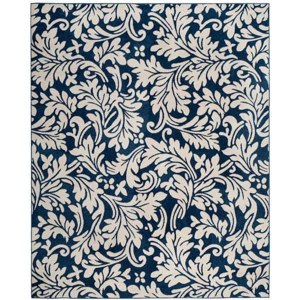 SAFAVIEH Amherst Navy/Ivory 8 ft. x 10 ft. Floral Geometric Area Rug