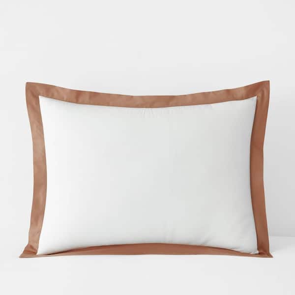 The Company Store Company Cotton Solid Border Trim Clay Cotton Percale King Sham
