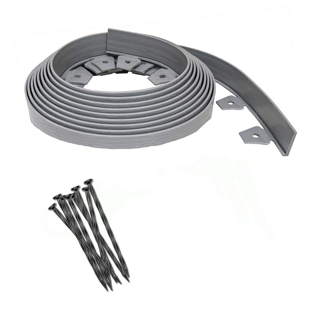 30 ft. L x 2.4 W x 1.7 in. H Gray Heavy Duty Plastic No-Dig Landscape Edging Kit -  ProFlex, 3105GYE-30WMC