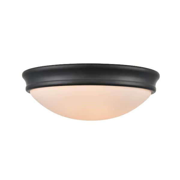 Millennium Lighting 12 in. 2-Light Matte Black Flush Mount