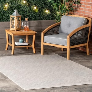 Paloma Gray 6 ft. 7 in. x 9 ft. Abstract Geometric Indoor/Outdoor Patio Area Rug