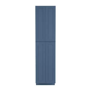Lancaster Blue Plywood Shaker Stock Assembled Tall Pantry Kitchen Cabinet 24 in. W x 84 in. D H x 27 in. D