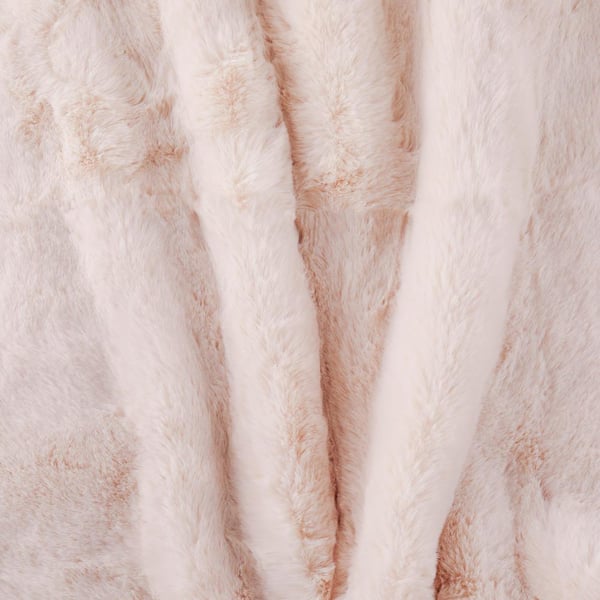 Home Decorators Collection Piper Blush Pink Faux Rabbit Fur Throw Blanket