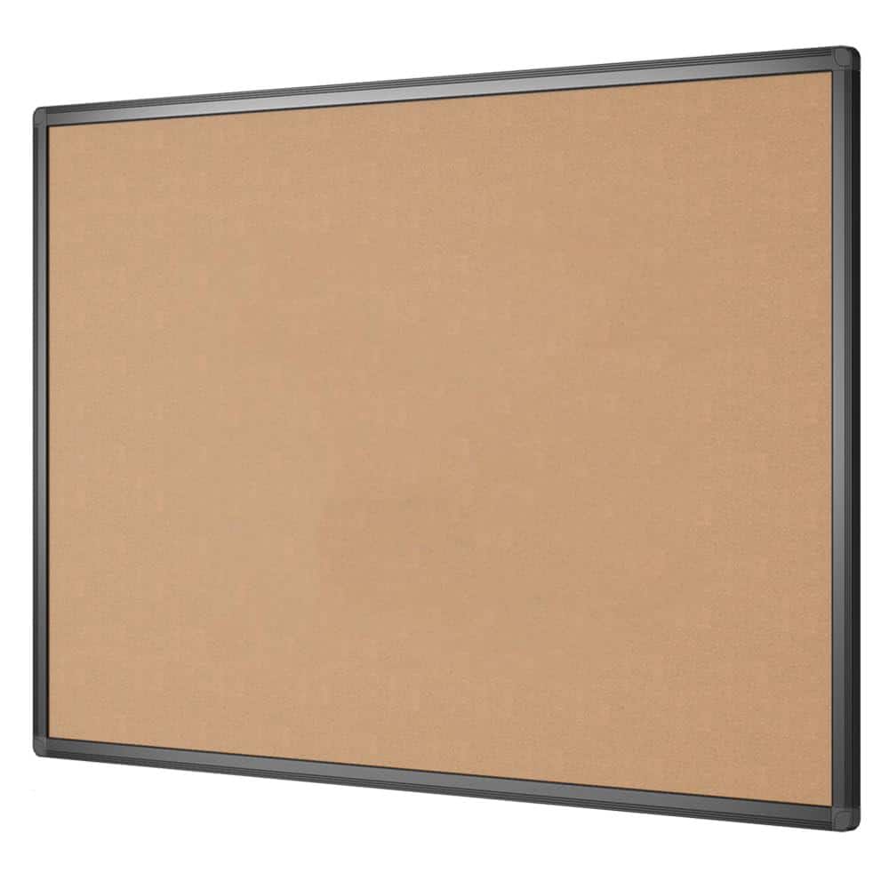 47.5 in. x 35.5 in. Cork Notice Board, Cork Outdoor Bulletin Board with Bla