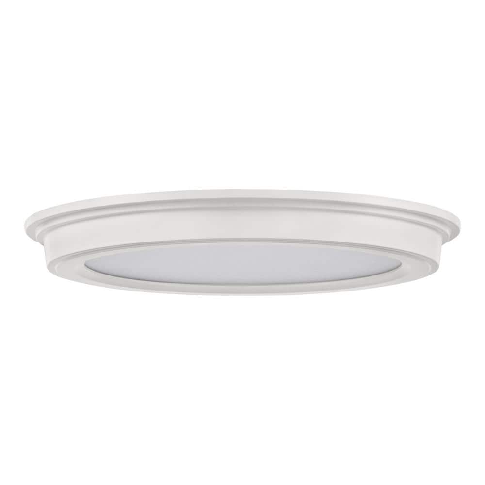 Commercial Electric 7 in. White Selectable LED Round Flush Mount, Low Profile Ceiling Light (2-Pack) -  JJU3011LS-4/WHT