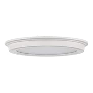 7 in. White Selectable LED Round Flush Mount, Low Profile Ceiling Light (2-Pack)