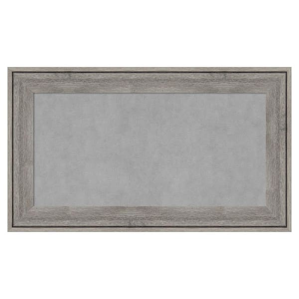 Amanti Art Regis Barnwood Grey 29 in. x 17 in Framed Magnetic Board