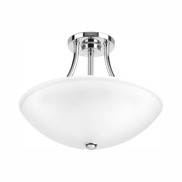 Progress Lighting Gather Collection 17-Watt Polished Chrome Integrated LED Semi-Flush Mount