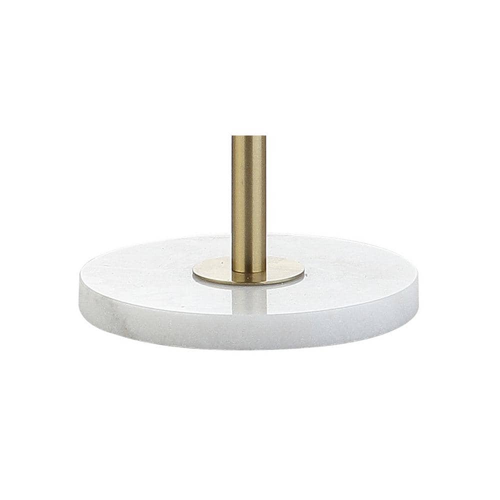 Jonathan Y 65" Adjustable Brass Gold and White Arc Floor Lamp