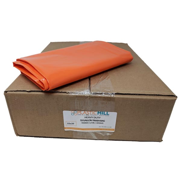33 in. W x 39 in. H 33 Gal. 1.2 mil Orange Trash Bags (100- Count)