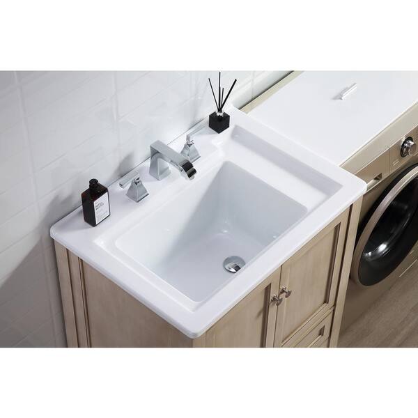 Stufurhome Delia 30 inch Grey Laundry Utility Sink