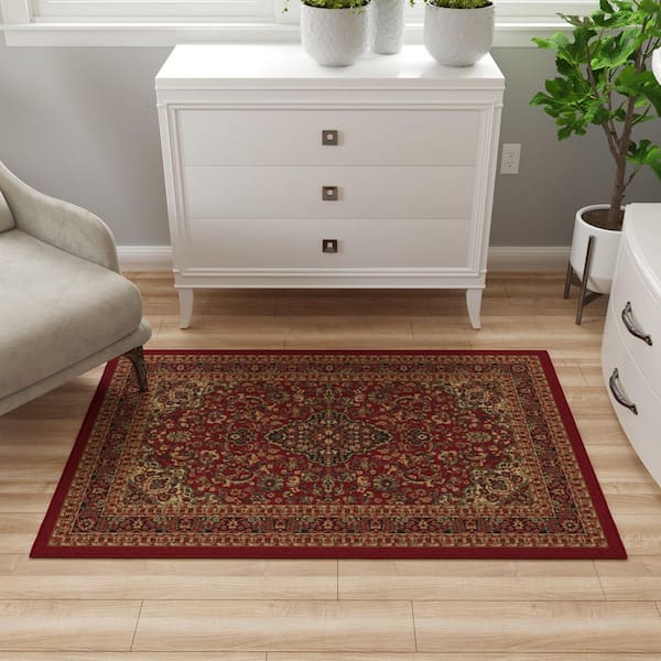 Ottomanson Ottohome Collection Non-Slip Rubberback Medallion