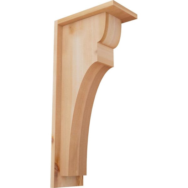 Ekena Millwork 5-1/2 in. x 10 in. x 22 in. Western Red Cedar Yorktown Smooth Corbel with Backplate