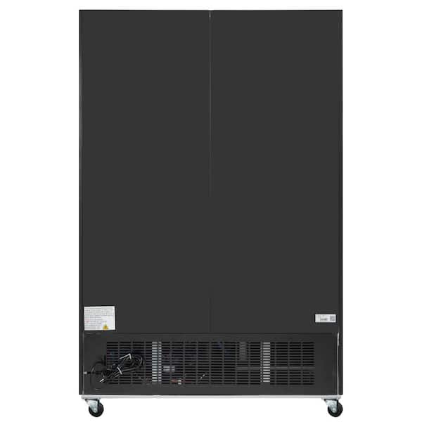 53 in. 45 cu. ft. Commercial Refrigerator Merchandiser 2 Glass Door in Black Stainless Steel