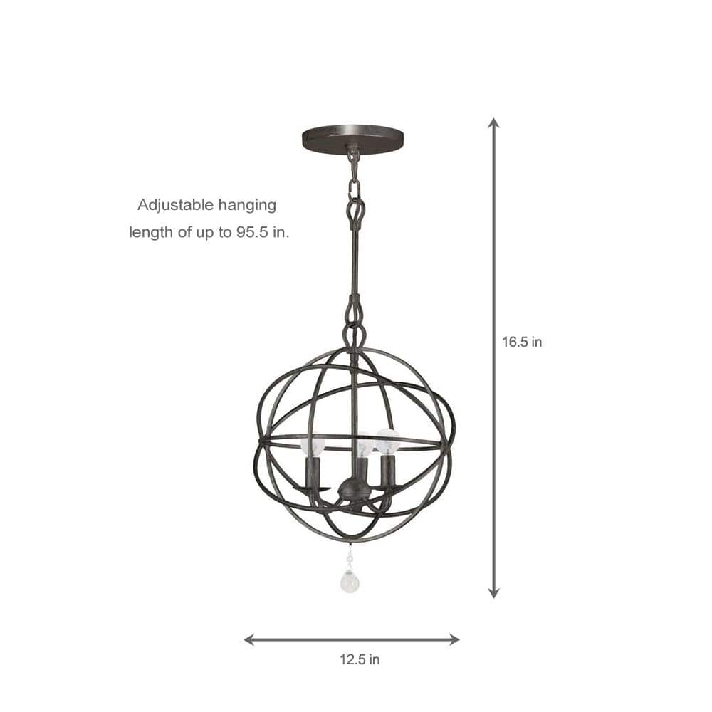English Bronze Mini Chandelier with Clear Glass Beads