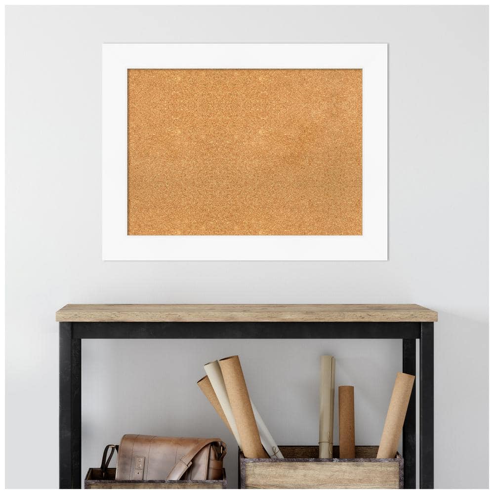 Amanti Art White Framed Natural Corkboard, 36" x 28"