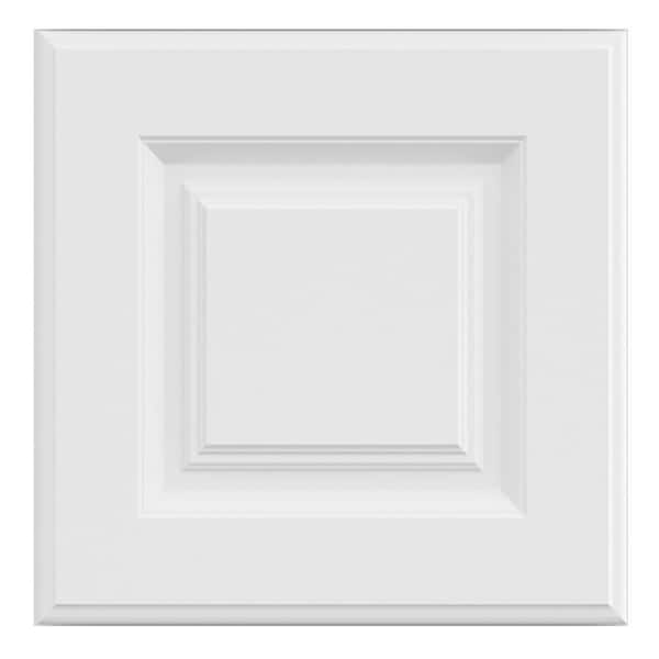 Hampton 11.5 in. W x 0.75 in. D x 11.125 in. H in Satin White Cabinet Door Sample