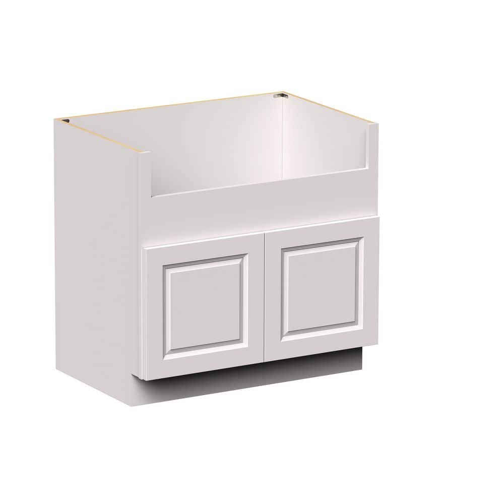 "Raised Panel 36"" W x 24"" D x 34.5"" H Wood Frame Ready to Assemble Farmhouse Sink Base Kitchen Cabinet in Glacier White" price history on PriceWatchPro