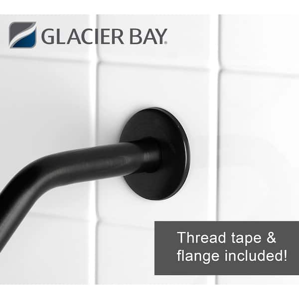 Glacier Bay 11 in. Shower Arm with Flexible Flange, Chrome 520 HD2480CP -  The Home Depot