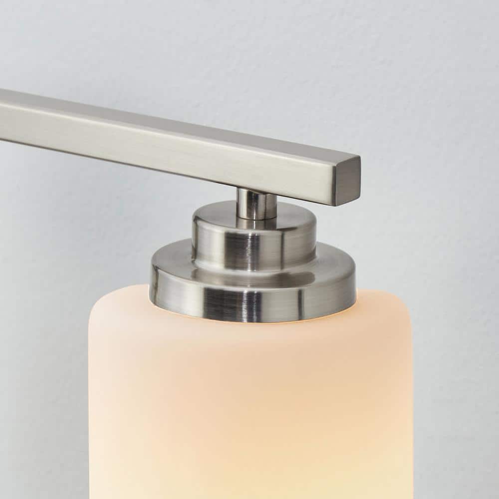 Brushed Nickel 5-Light Vanity Fixture with Frosted Glass Shades