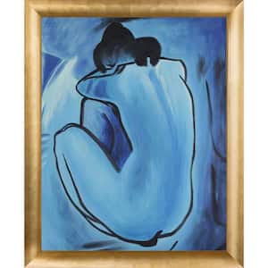 Blue Nude by Pablo Picasso Gold Luminoso Framed People Oil Painting Art Print 19 in. x 23 in.