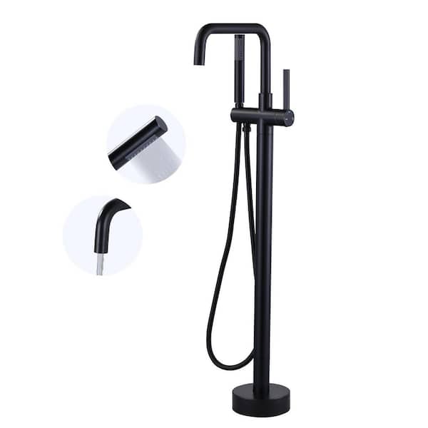 AVITAS Single-Handle Freestanding Floor Mount Tub Faucet Bathtub Filler with Hand Shower in Oil Rubbed Bronze