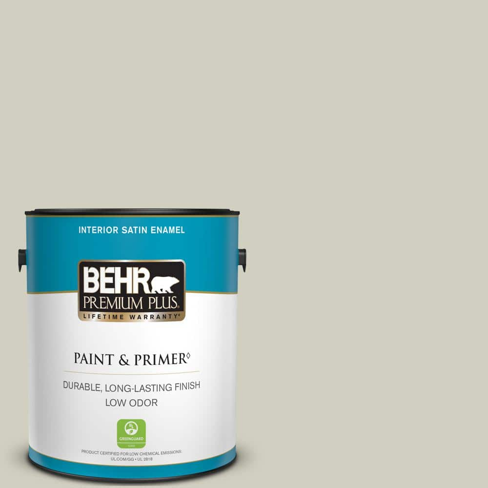 BEHR PREMIUM PLUS 1 gal. #N350-2 Sawgrass Satin Enamel Low Odor ...