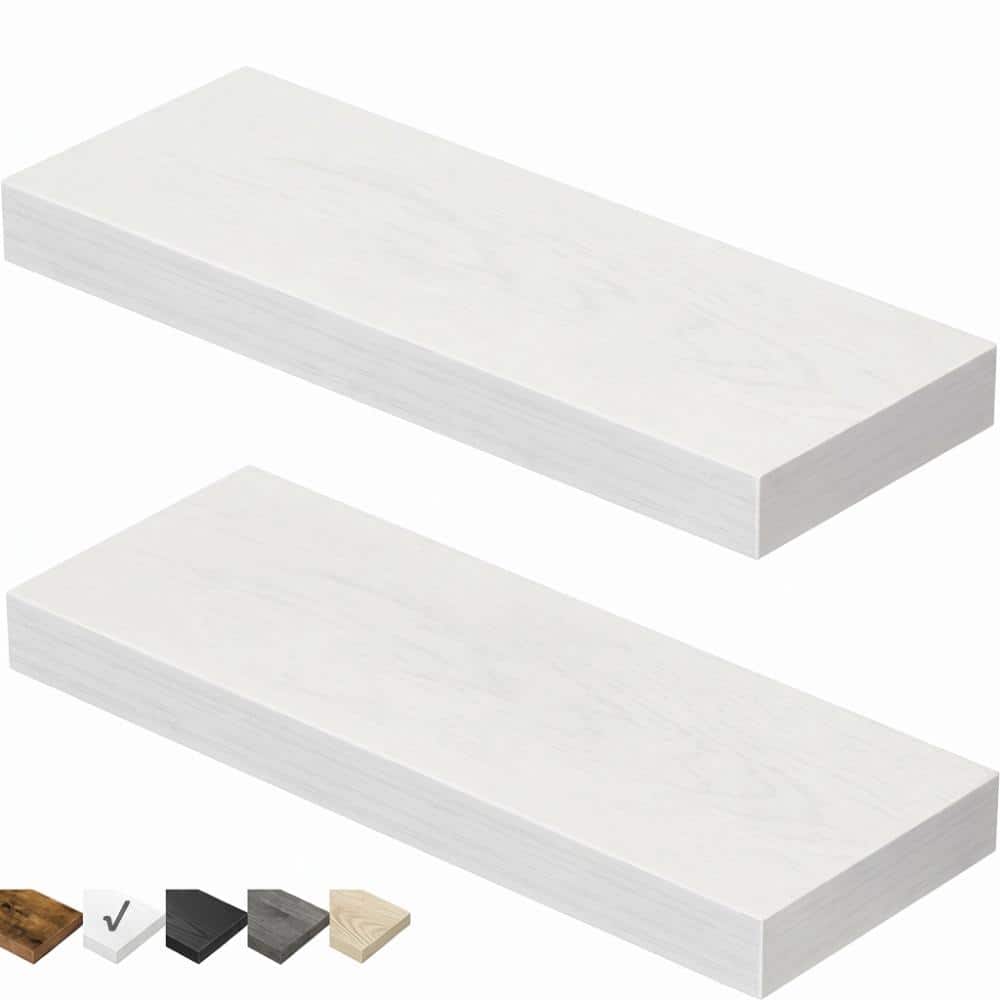 "2-Pack Floating Shelves, 16"" W x 7"" D, Heavy-Duty, White" price history on PriceWatchPro